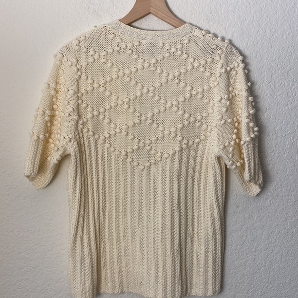 H&M short sleeve ivory hook and eye machine washable cardigan size 14 - Picture 6 of 8